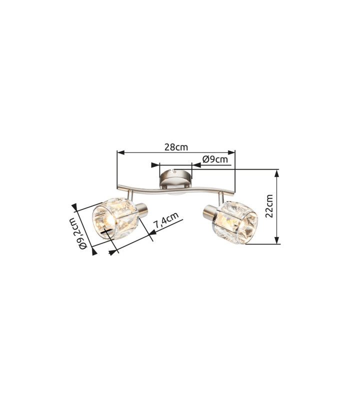 Kris Twin Ceiling Spotlight Nickel Matt 2x E14-6