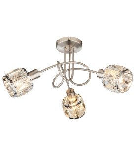 Kris Multi Arm Semi Flush Ceiling Lamp Nickel Matt 3x E14-1