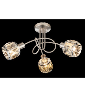 Kris Multi Arm Semi Flush Ceiling Lamp Nickel Matt 3x E14-2