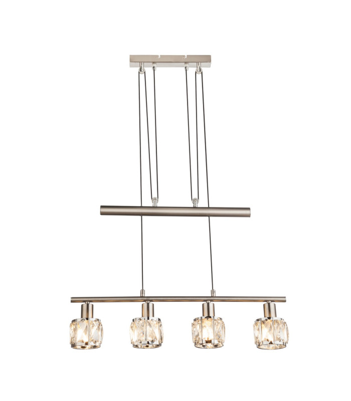 Kris Bar Pendant Ceiling Light Nickel Matt 4x E14-1