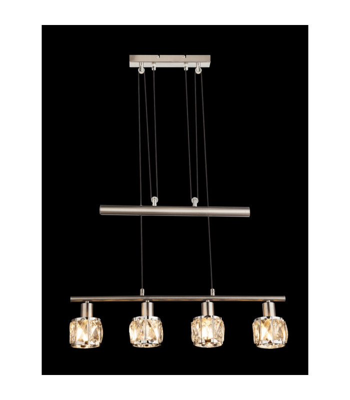 Kris Bar Pendant Ceiling Light Nickel Matt 4x E14-2