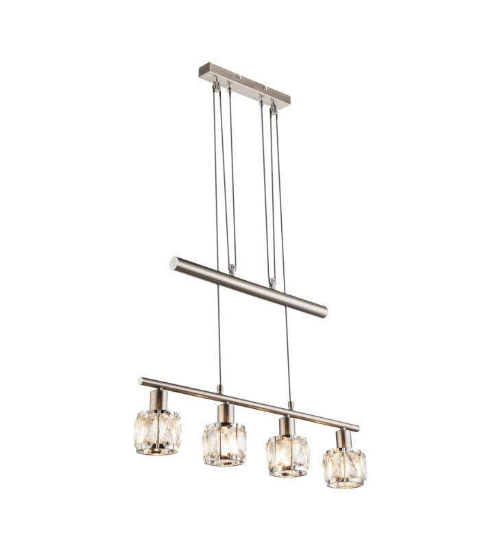 Kris Bar Pendant Ceiling Light Nickel Matt 4x E14-3