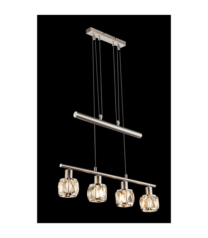 Kris Bar Pendant Ceiling Light Nickel Matt 4x E14-4