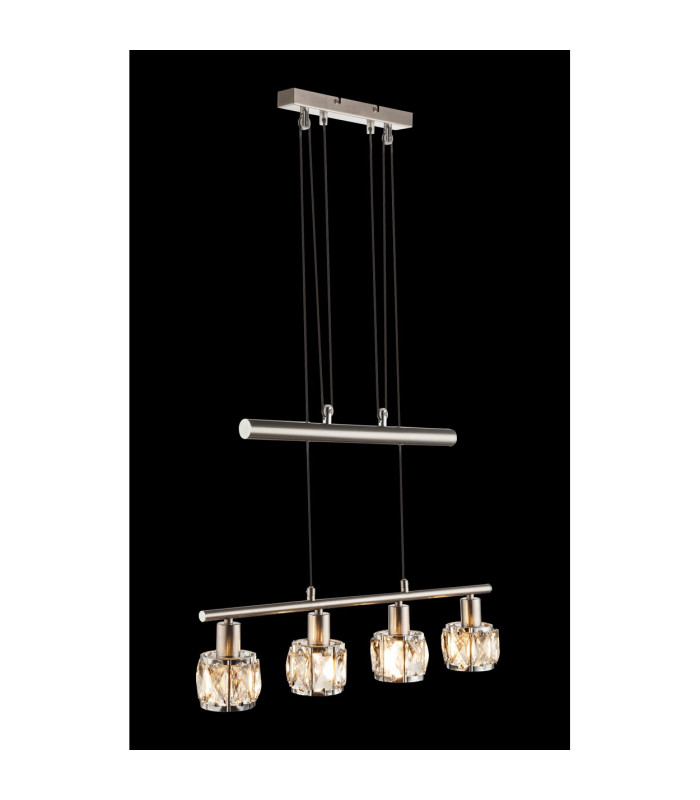 Kris Bar Pendant Ceiling Light Nickel Matt 4x E14-7
