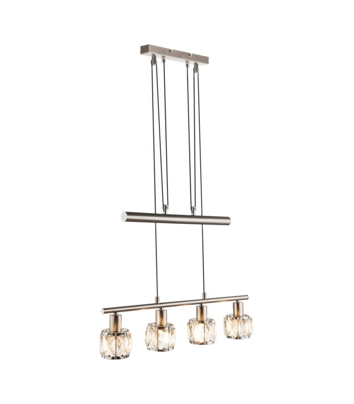 Kris Bar Pendant Ceiling Light Nickel Matt 4x E14-8