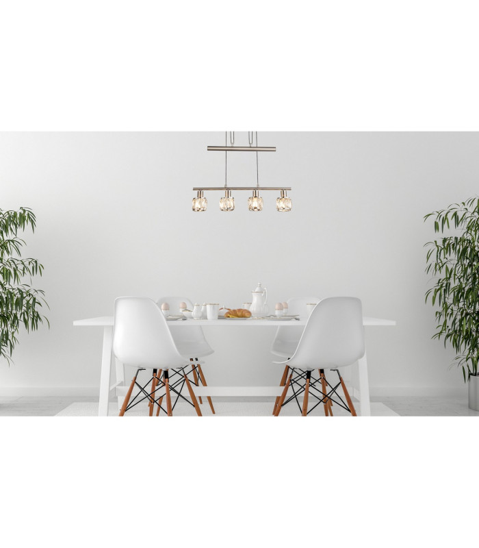 Kris Bar Pendant Ceiling Light Nickel Matt 4x E14-9