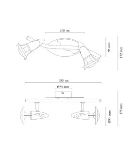 Lord Twin Ceiling Spotlight Chrome 2x E14-2