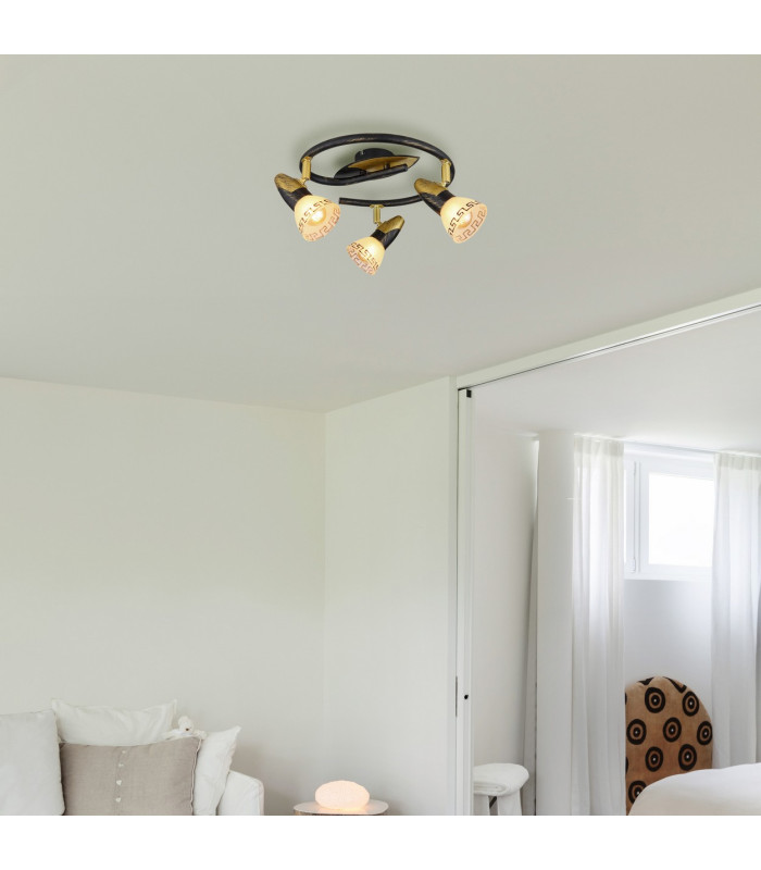 Novara Ceiling Spotlight Clusters Gold Colours Patinated 3x E14-8
