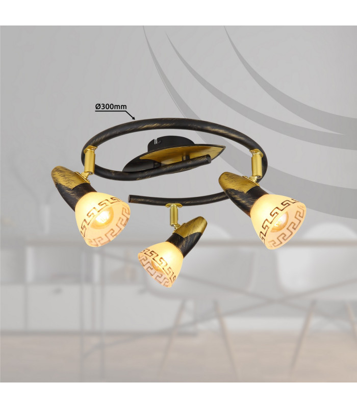 Novara Ceiling Spotlight Clusters Gold Colours Patinated 3x E14-10