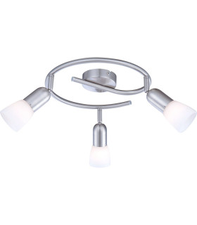 Cathy Ceiling Spotlight Clusters Nickel Matt White Glass Shade 3x E14-1