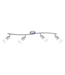 Cathy Ceiling Spotlight Bar Nickel Matt White Glass Shade 4x E14-1
