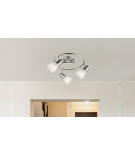 Caleb Ceiling Spotlight Clusters Chrome Opal Glass Shade 3x E14 3000K-2