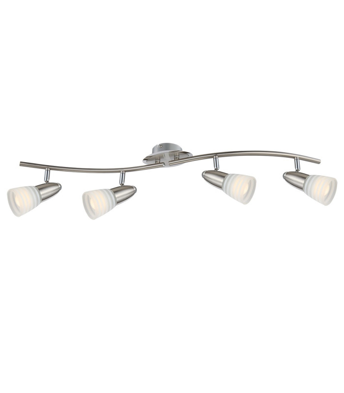 Caleb Ceiling Spotlight Bar Chrome Opal Glass Shade 4x E14 3000K-1