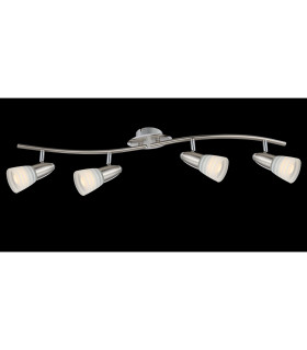 Caleb Ceiling Spotlight Bar Chrome Opal Glass Shade 4x E14 3000K-2