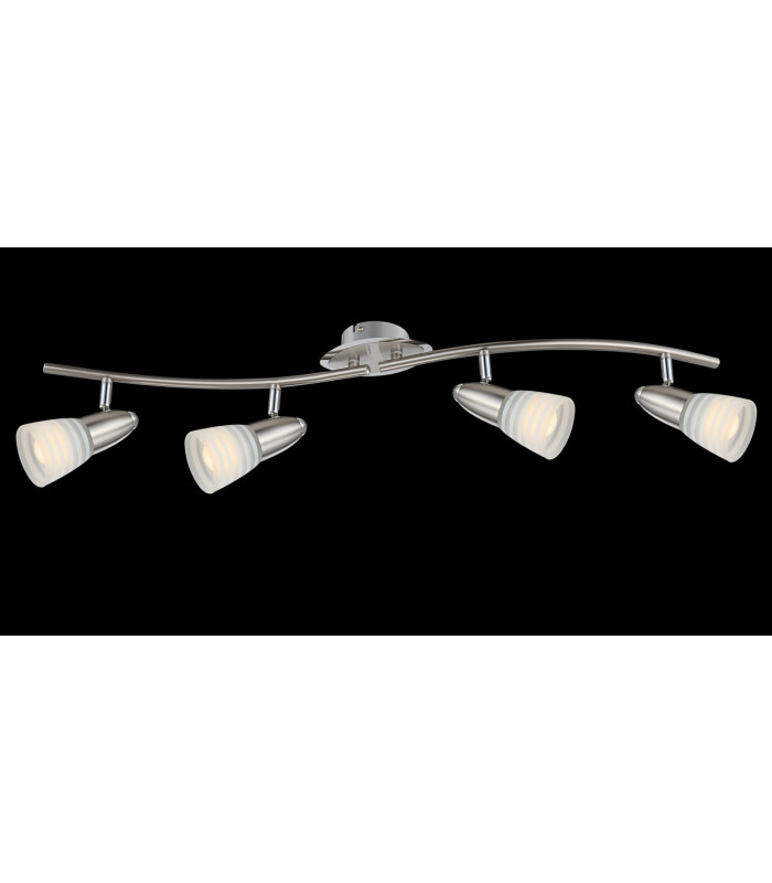 Caleb Ceiling Spotlight Bar Chrome Opal Glass Shade 4x E14 3000K-2
