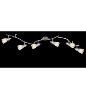 Caleb Ceiling Spotlight Bar Chrome Opal Glass Shade 6x E14 3000K-2