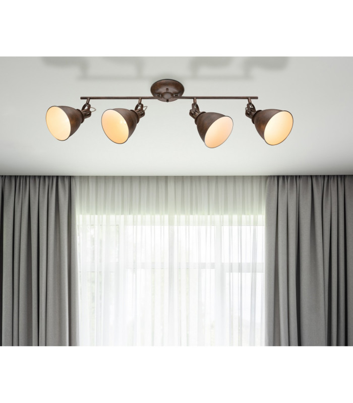 Giorgio Ceiling Spotlight Bar Rust Colored 4x E14-7