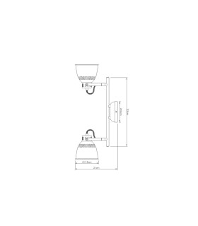 Hernan Twin Ceiling Spotlight Silver Grey 2x E14-2