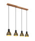 Lenna Bar Pendant Ceiling Light Wood Look 4x E27-1