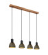 Lenna Bar Pendant Ceiling Light Wood Look 4x E27-2