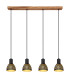 Lenna Bar Pendant Ceiling Light Wood Look 4x E27-3