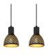 Lenna Bar Pendant Ceiling Light Wood Look 4x E27-4