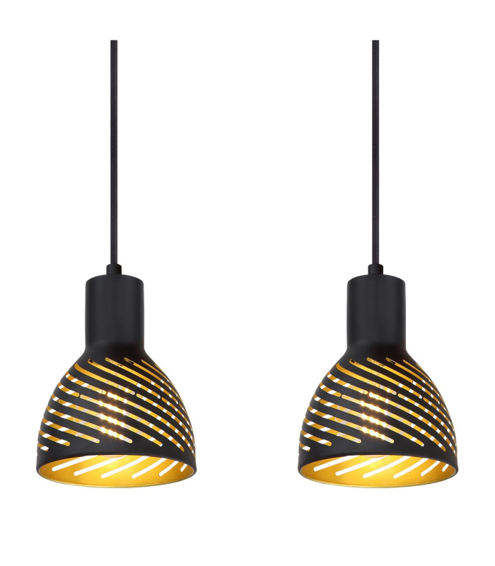 Lenna Bar Pendant Ceiling Light Wood Look 4x E27-4