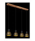 Lenna Bar Pendant Ceiling Light Wood Look 4x E27-5