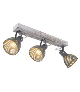 Mori Ceiling Spotlight Bar Antique White Whitewashed 3x E27-1