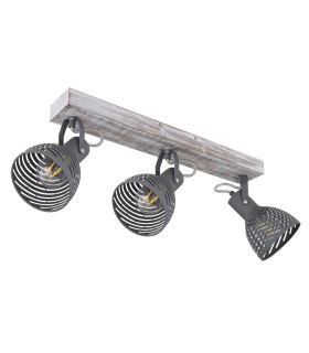 Mori Ceiling Spotlight Bar Antique White Whitewashed 3x E27-2