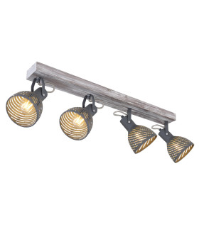 Mori Ceiling Spotlight Bar Antique White Whitewashed 4x E27-1