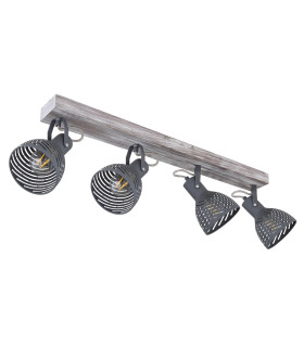 Mori Ceiling Spotlight Bar Antique White Whitewashed 4x E27-2