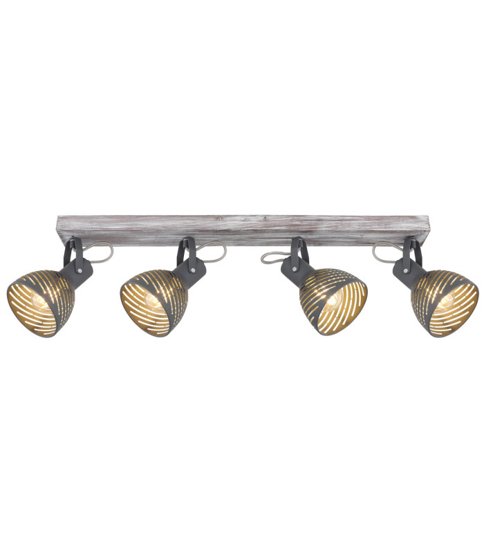 Mori Ceiling Spotlight Bar Antique White Whitewashed 4x E27-3