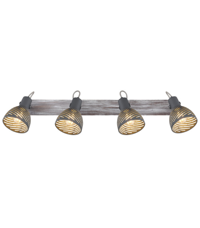 Mori Ceiling Spotlight Bar Antique White Whitewashed 4x E27-4