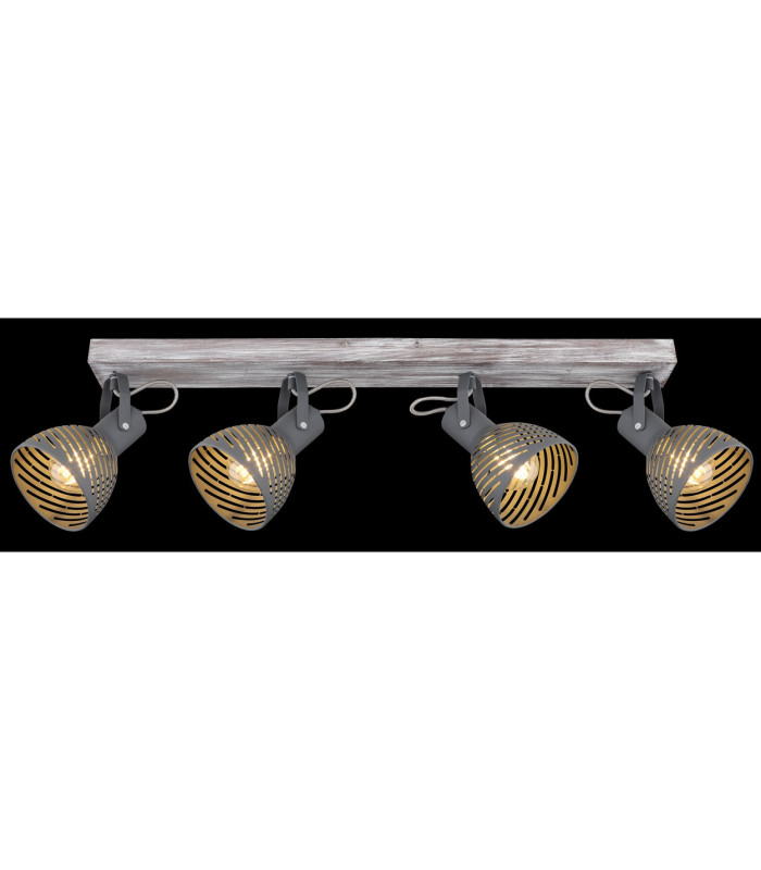 Mori Ceiling Spotlight Bar Antique White Whitewashed 4x E27-7