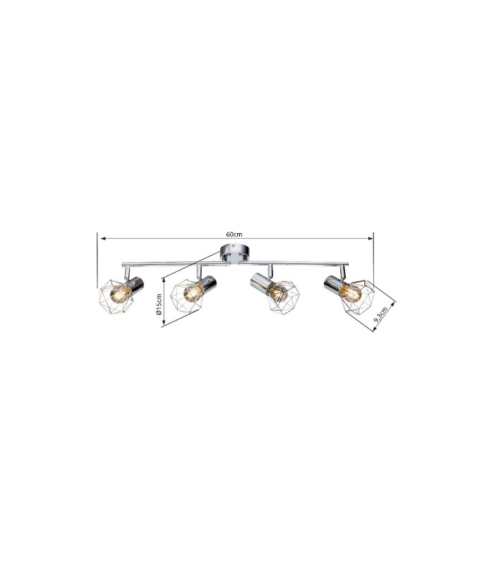 Xara I Ceiling Spotlight Bar Chrome 4x E14-4