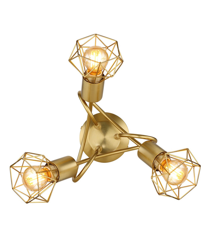 Xara I Multi Arm Semi Flush Ceiling Lamp Gold Colors 3x E14-3