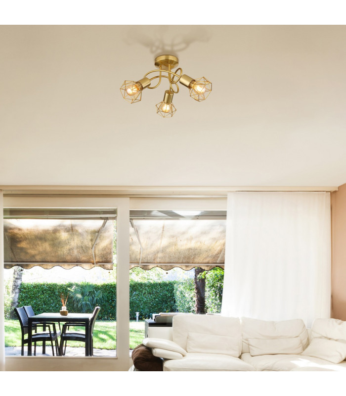 Xara I Multi Arm Semi Flush Ceiling Lamp Gold Colors 3x E14-5