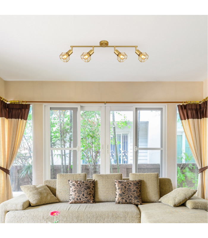 Xara I Ceiling Spotlight Bar Gold Colors 4x E14-8