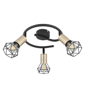 Xara I Ceiling Spotlight Clusters Black Gold 3x E14-2