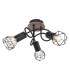 Xara I Multi Arm Semi Flush Ceiling Lamp Black Brown 3x E14-1