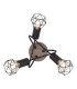 Xara I Multi Arm Semi Flush Ceiling Lamp Black Brown 3x E14-3