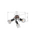 Xara I Multi Arm Semi Flush Ceiling Lamp Black Brown 3x E14-7