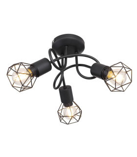 Xara I Multi Arm Semi Flush Ceiling Lamp Black 3x E14-1