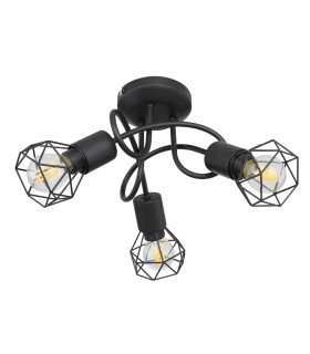 Xara I Multi Arm Semi Flush Ceiling Lamp Black 3x E14-2