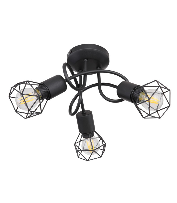 Xara I Multi Arm Semi Flush Ceiling Lamp Black 3x E14-2