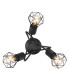 Xara I Multi Arm Semi Flush Ceiling Lamp Black 3x E14-3