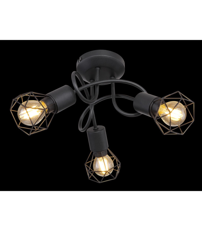 Xara I Multi Arm Semi Flush Ceiling Lamp Black 3x E14-5