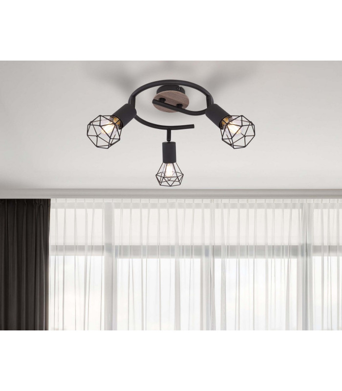 Xara I Ceiling Spotlight Clusters Black Brown 3x E14-6