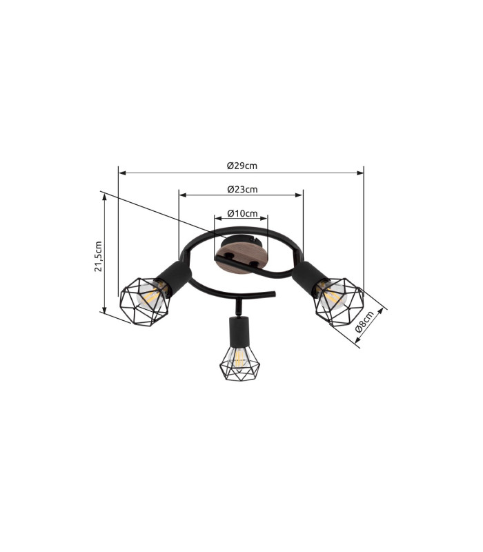 Xara I Ceiling Spotlight Clusters Black Brown 3x E14-7